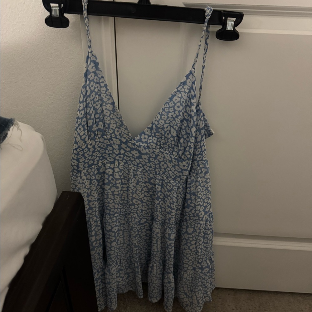 Blue and White Floral Dress